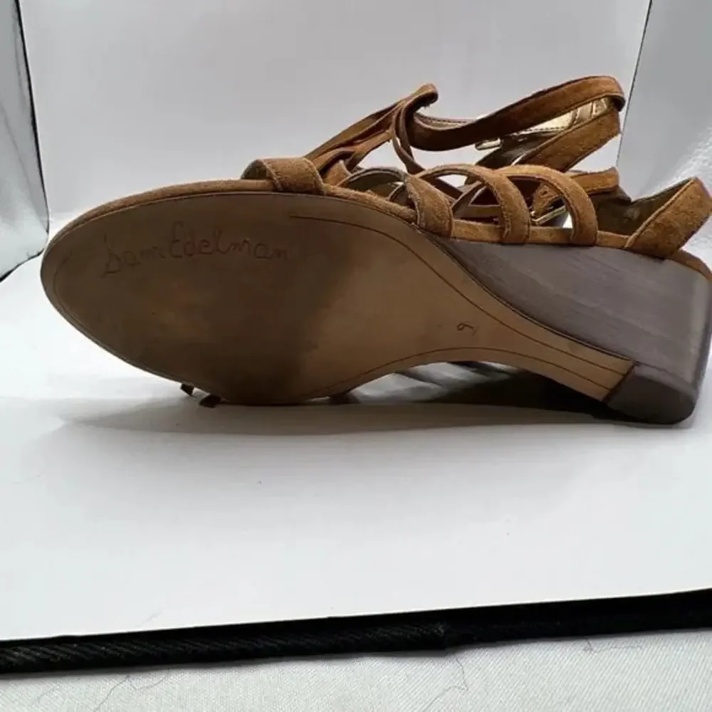 Sam Edelman Sandra Suede Fringe Wedge Sandals - Picture 9 of 10